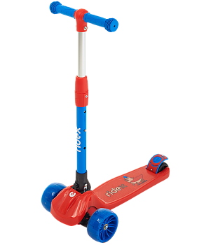 БЕЗ УПАКОВКИ Самокат 3-колесный Juicy R 120/80 мм, красный/синий